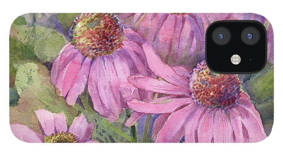 Coneflower iPhone 12 Case featuring the painting Coneflower by Garden Gate