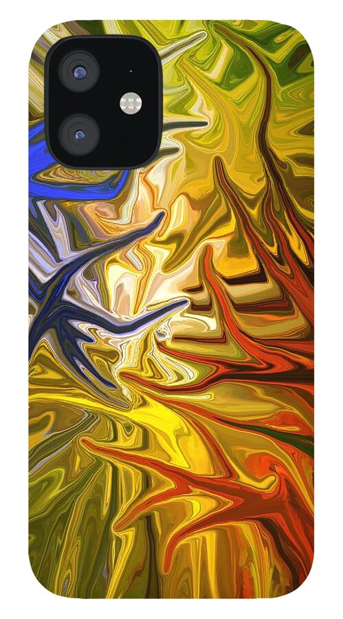 Abstract iPhone 12 Case featuring the mixed media Connect by Chris Butler