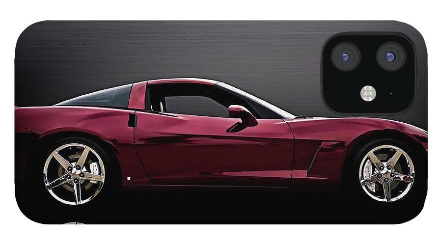 Corvette iPhone 12 Case featuring the digital art Corvette Reflections by Douglas Pittman