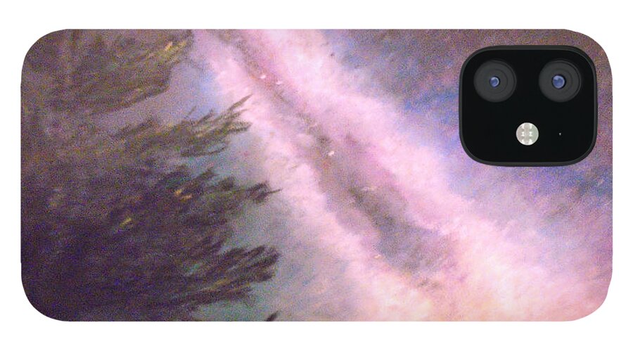 Cosmic Painting iPhone 12 Case featuring the pastel Cosmic Concious by Jen Shearer