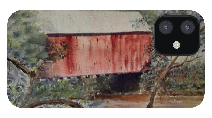 Covered Bridge iPhone 12 Case featuring the painting Covered Bridge by Eleanor Robinson