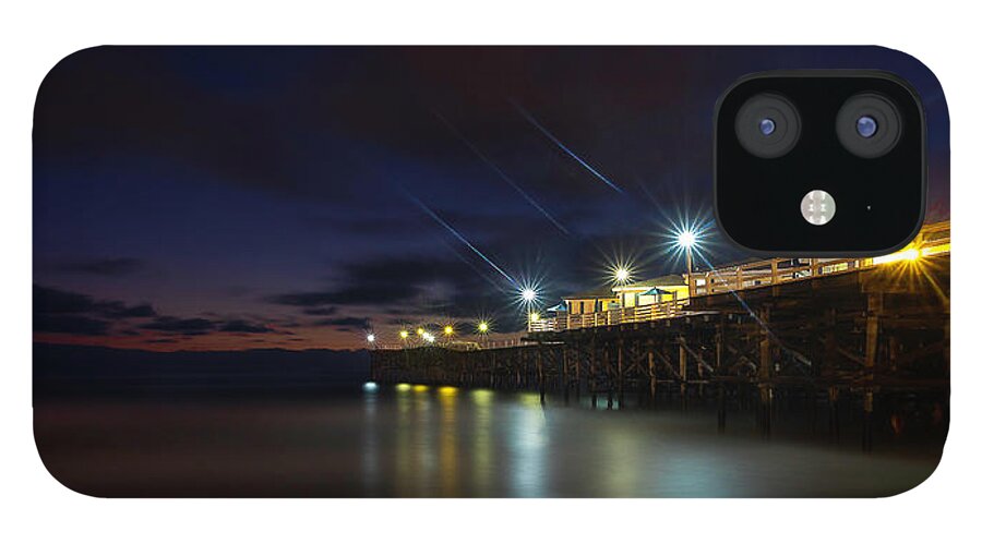 2017 iPhone 12 Case featuring the photograph Crystal Beach Pier Blue Hour by James Sage