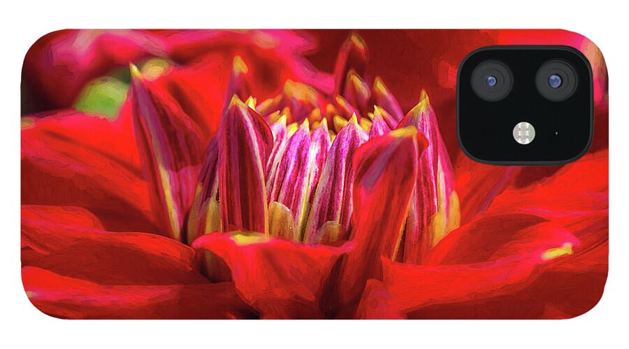 Dahlia iPhone 12 Case featuring the photograph Dahlia Study 1 Painterly by Scott Campbell