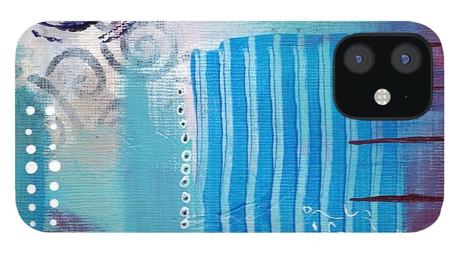 Abstractart iPhone 12 Case featuring the painting Daily Abstract Four by Suzzanna Frank