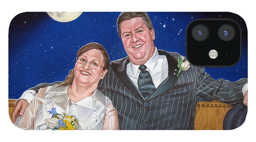 Dave iPhone 12 Case featuring the painting Dave and Sue in oil painting by Christopher Shellhammer