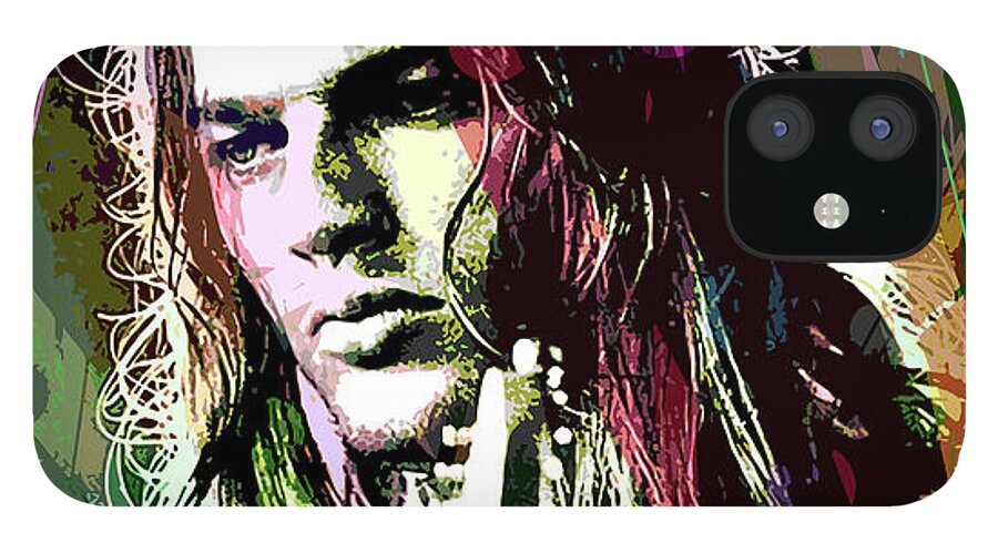 David Gilmour iPhone 12 Case featuring the painting Dave Gilmour Dark Side by David Lloyd Glover