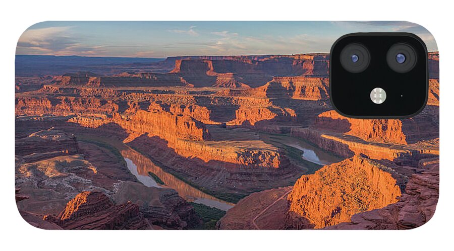 Dead Horse Point iPhone 12 Case featuring the photograph Dead Horse Point Sunrise Panorama by Dan Norris