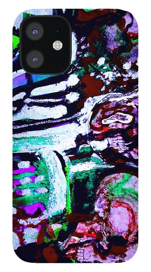 Death Study-6 iPhone 12 Case featuring the painting Death Study-6 by Katerina Stamatelos