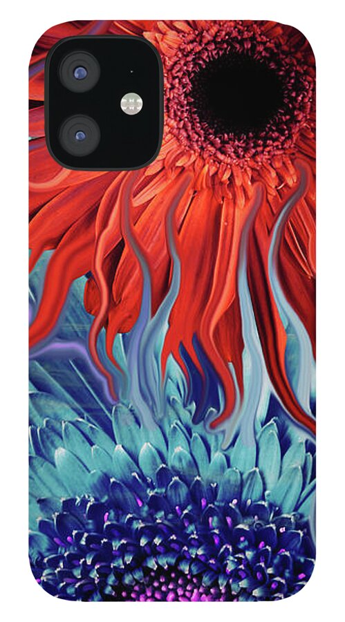 Flower iPhone 12 Case featuring the painting Deep Water Daisy Dance by Christopher Beikmann