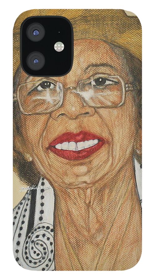 Portrait iPhone 12 Case featuring the drawing Della Willis Portrait by Michelle Gilmore