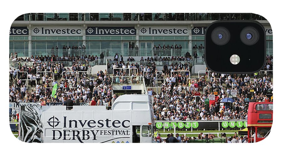 Derby Day At Epsom Downs Surrey Uk iPhone 12 Case featuring the photograph Derby Day at Epsom Downs UK by Julia Gavin