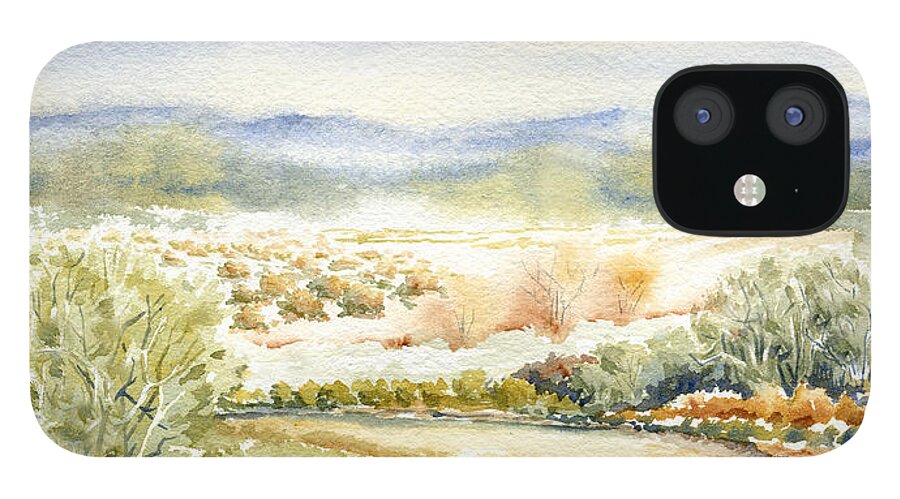 Landscape iPhone 12 Case featuring the painting Desert Landscape Watercolor by Karla Beatty