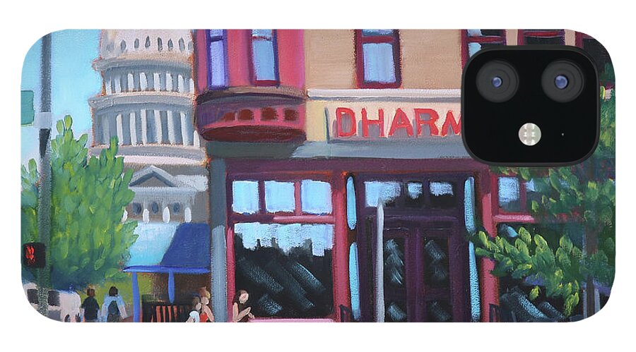 Boise iPhone 12 Case featuring the painting Dharma Building - Boise by Kevin Hughes