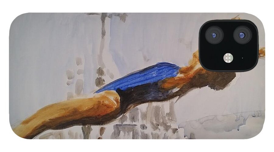 Platform iPhone 12 Case featuring the painting Diving II by Bachmors Artist