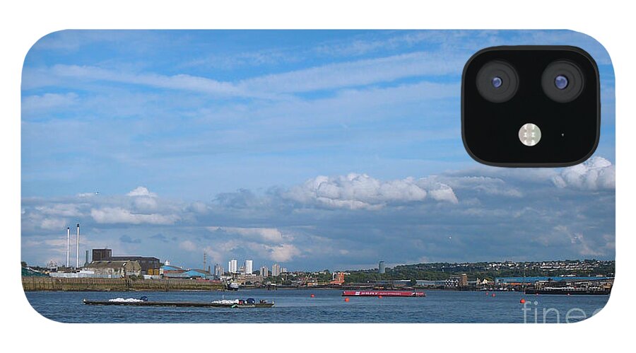 Photography iPhone 12 Case featuring the photograph Docklands and skyline by Francesca Mackenney