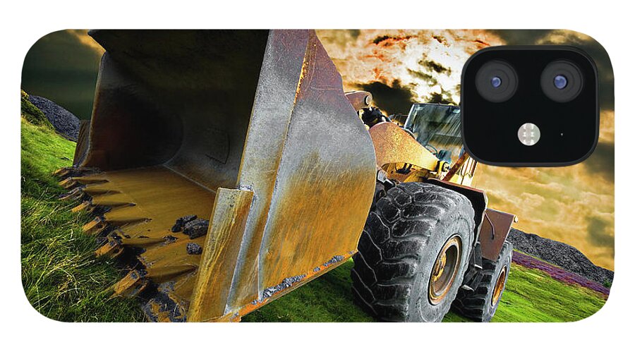 Wheel Loader iPhone 12 Case featuring the photograph Dramatic Loader by Meirion Matthias