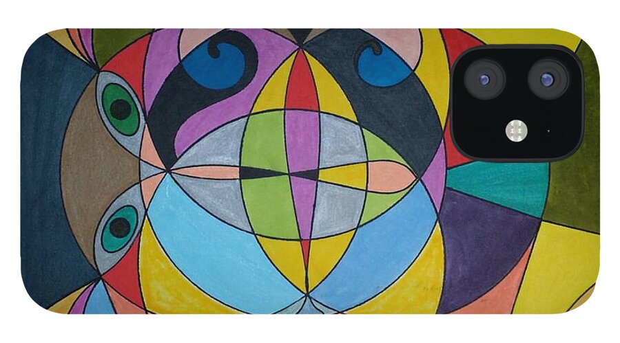 Geometric Art iPhone 12 Case featuring the painting Dream 295 by S S-ray