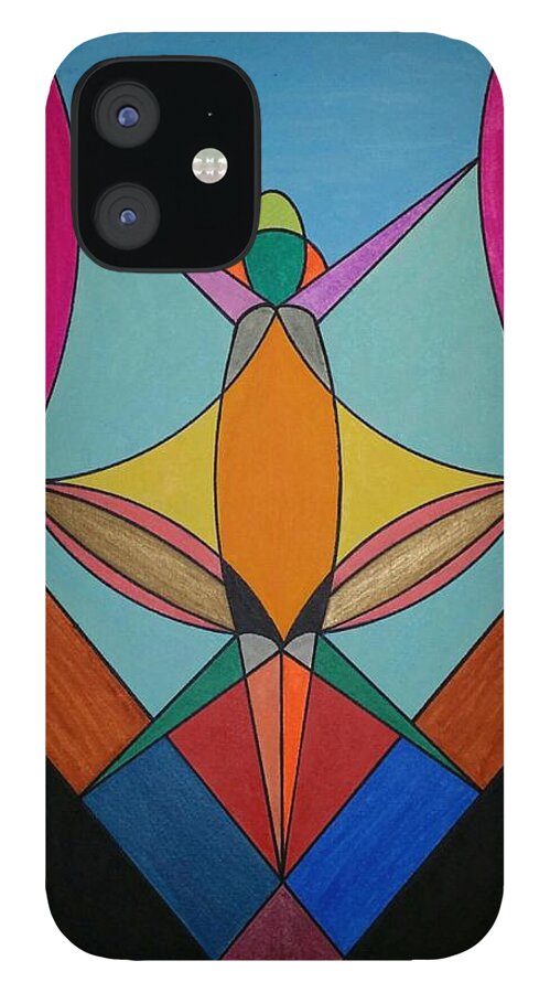 Geometric Art iPhone 12 Case featuring the painting Dream 307 by S S-ray