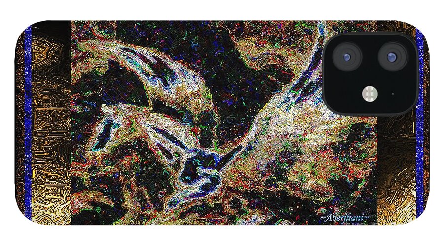 Chromatic Poetics iPhone 12 Case featuring the mixed media Dream of the Horse with Painted Wings by Aberjhani