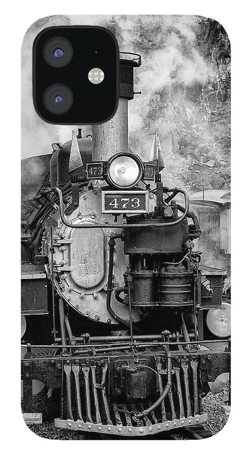 Trains iPhone 12 Case featuring the photograph Durango Silverton Train Engine by Angela Moyer