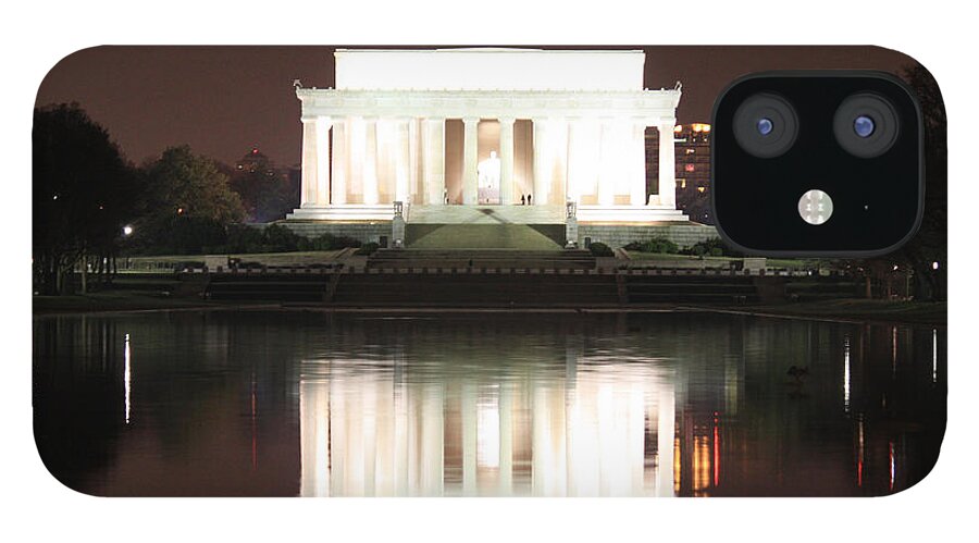 Early iPhone 12 Case featuring the photograph Early Washington Mornings - Lincoln Reflecting by Ronald Reid