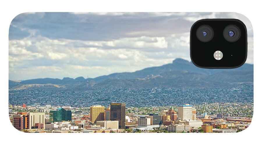 Abraham Chavez Theatre iPhone 12 Case featuring the photograph El Paso Texas Downtown View by SR Green
