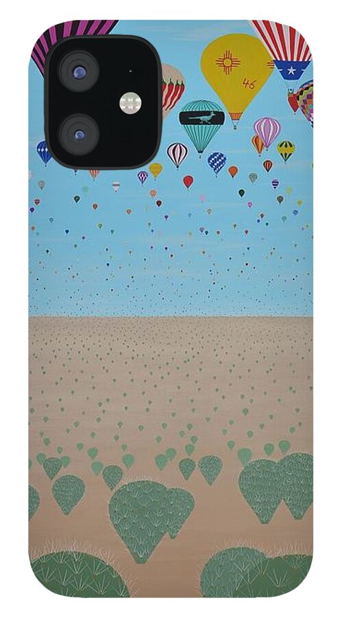 Hot Air Balloons iPhone 12 Case featuring the painting Enchanted Transformations by Doug Miller