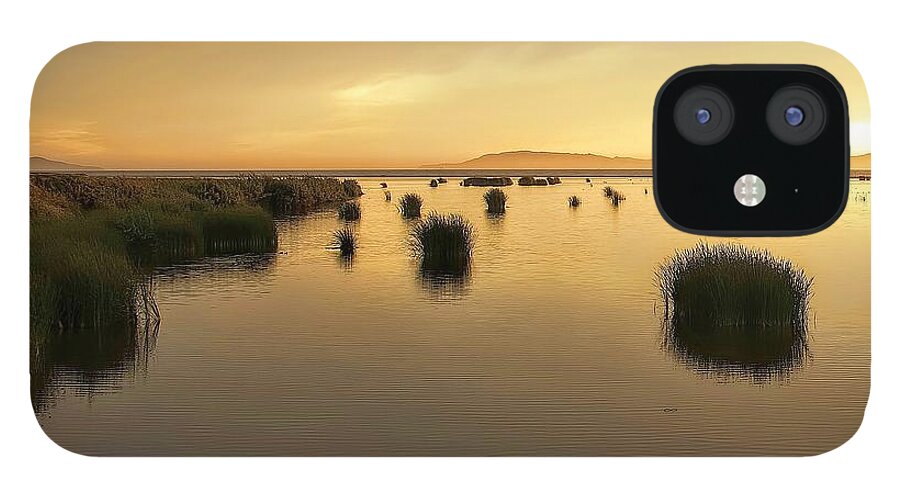 Santa Clara River Estuary Water Sunset Ventura iPhone 12 Case featuring the photograph End of the line by Wendell Ward