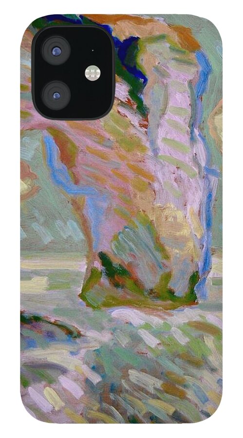 Painting Paintings Artist Art Impressionist Oil Pierre Monet Renoir Fauvisme Expressions France Etretat Claudemonet 0 iPhone 12 Case featuring the painting Etretat -1 by Pierre Dijk