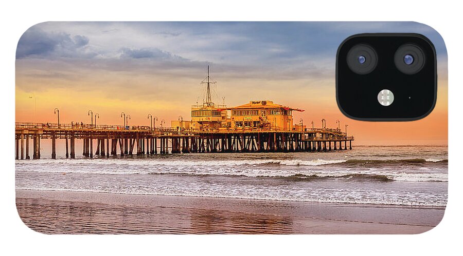 Santa Monica Pier iPhone 12 Case featuring the photograph Evening Glow At The Pier by Gene Parks