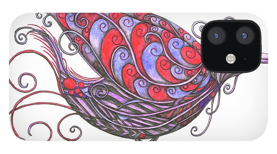 Lise Winne iPhone 12 Case featuring the painting Exotic Bird V by Lise Winne