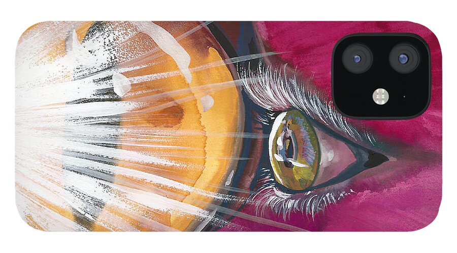 Eyelights iPhone 12 Case featuring the painting Eyelights by Sheri Jo Posselt
