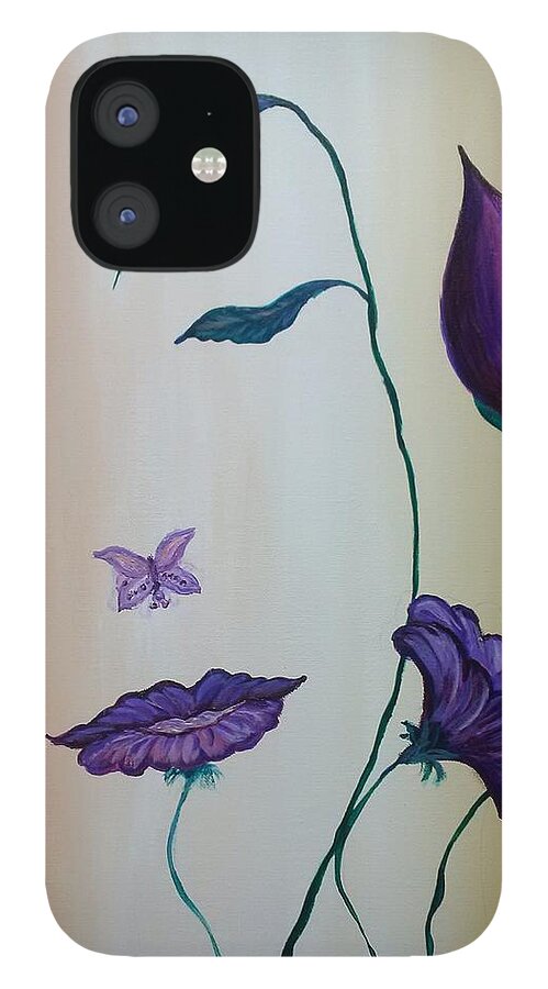 Face iPhone 12 Case featuring the painting Facial Flowering by Lynne McQueen