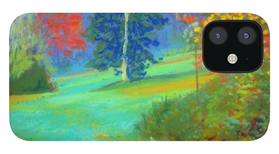 Pastels iPhone 12 Case featuring the pastel Fall across the field by Rae Smith PAC