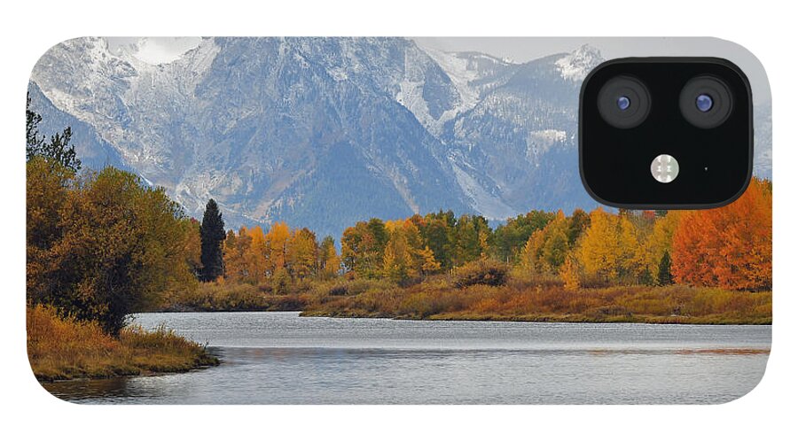 Grand Tetons iPhone 12 Case featuring the photograph Fall on the Snake River in the Grand Tetons by Bruce Gourley
