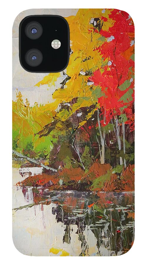 Fall iPhone 12 Case featuring the painting Fall Scene by David Gilmore