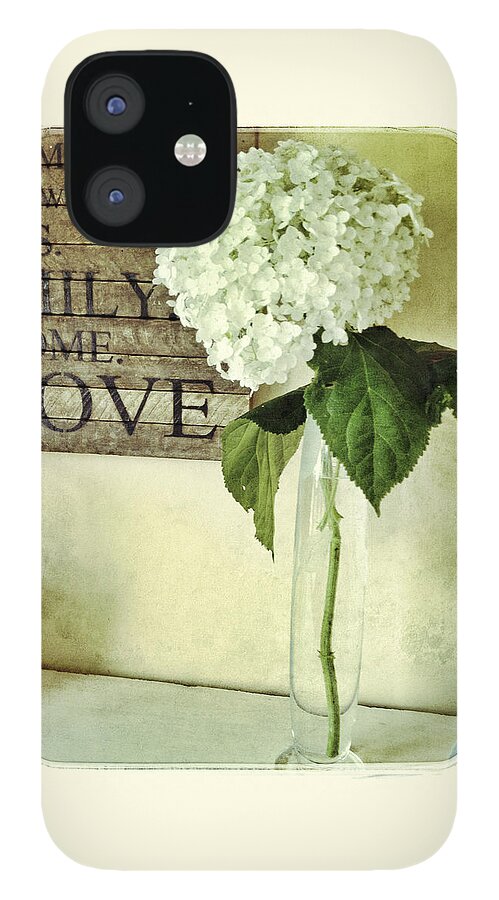 Single Stem Flower iPhone 12 Case featuring the photograph Family, Home, Love by Jill Love