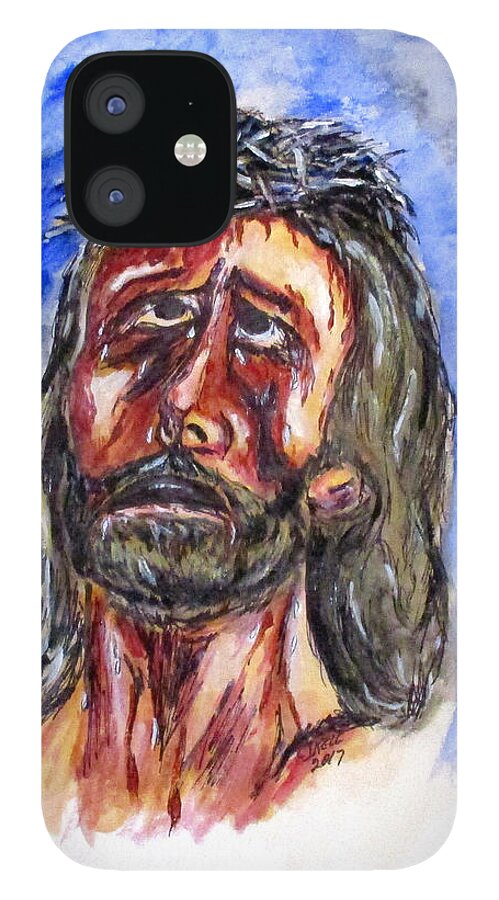 Jesus iPhone 12 Case featuring the painting Father Forgive Them by Clyde J Kell