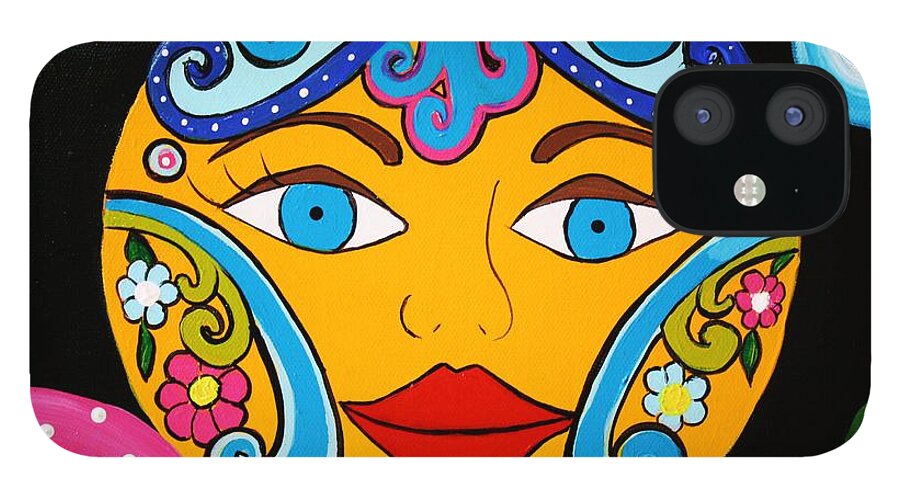 Talavera Sun iPhone 12 Case featuring the painting Feeling Groovy by Melinda Etzold