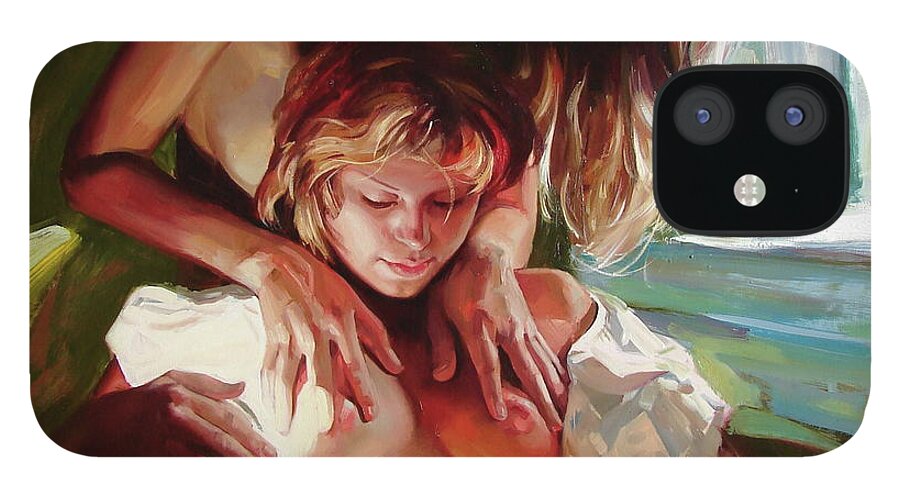 Ignatenko iPhone 12 Case featuring the painting Female secrets by Sergey Ignatenko