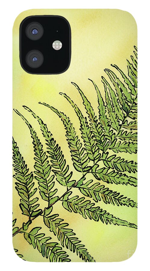 Fern iPhone 12 Case featuring the painting Fern 1 by Diane Thornton