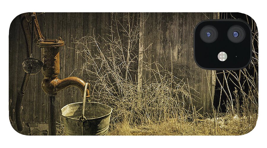 Pump iPhone 12 Case featuring the photograph Fetching Water from the Old Pump by Randall Nyhof