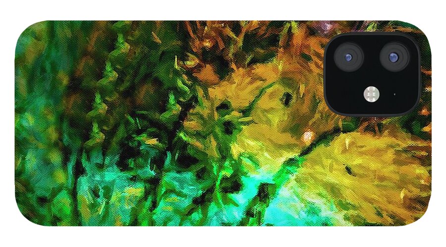 Close Up Photo Fireworks iPhone 12 Case featuring the painting Fireworks 14 by Joan Reese