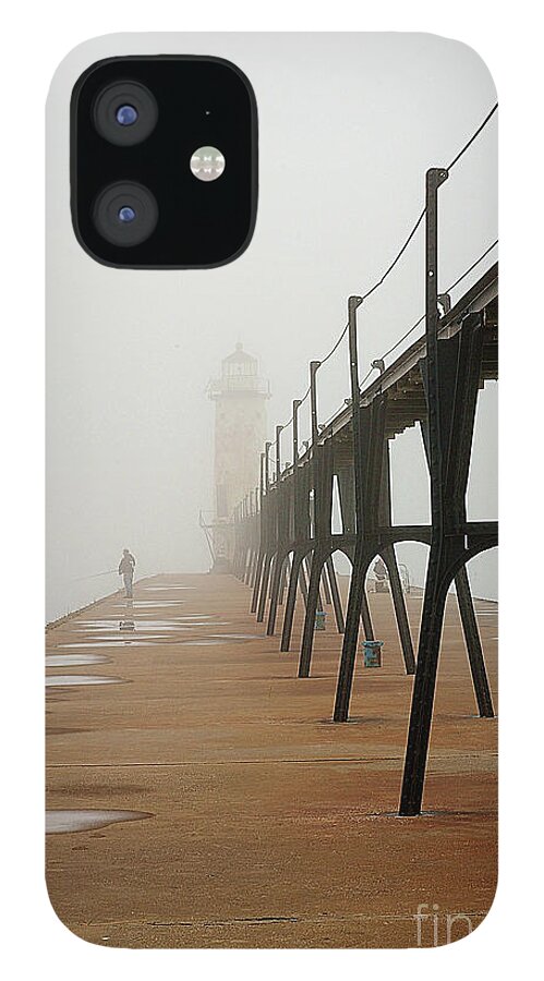 Fishing iPhone 12 Case featuring the photograph Fishermen and Fog by Randy Pollard