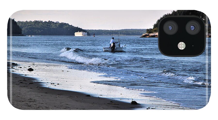 Seascape iPhone 12 Case featuring the photograph Fishing The Kennebec River by Sandra Huston