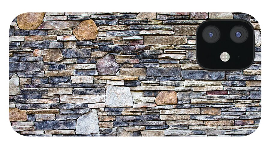 Brick iPhone 12 Case featuring the photograph Flagstone Wall by SR Green