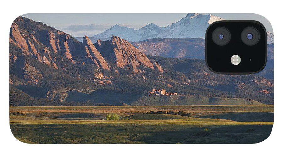 Boulder iPhone 12 Case featuring the photograph Flatirons and Longs Peak by Aaron Spong