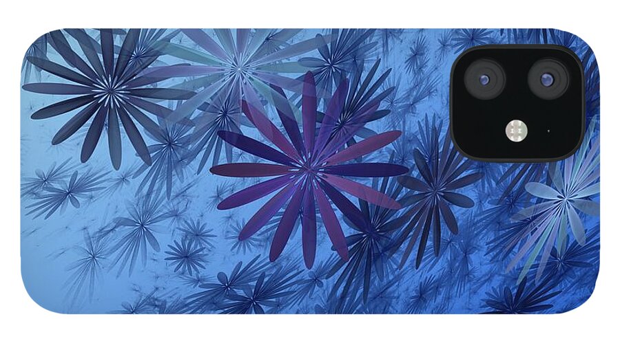 Digital Photography iPhone 12 Case featuring the digital art Floating Floral-010 by David Lane