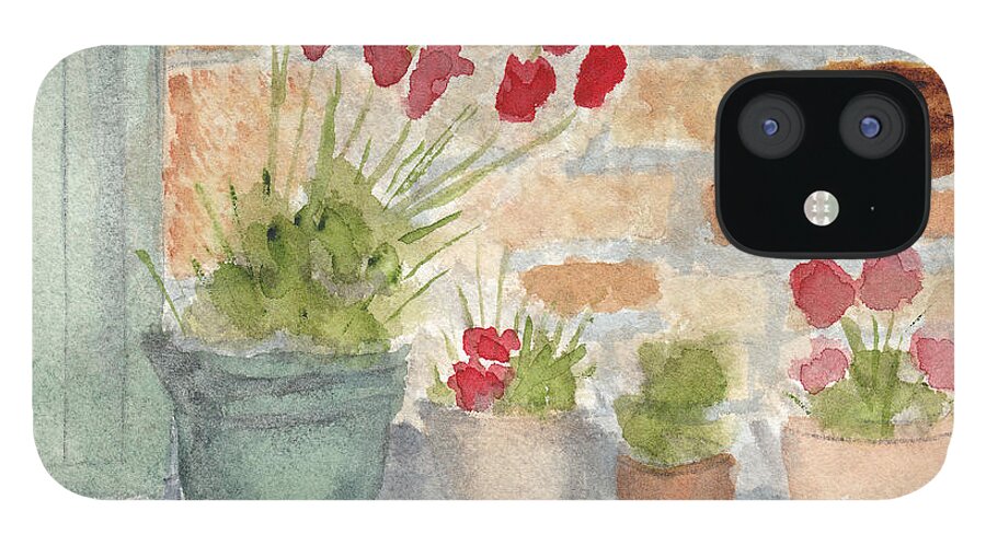Flower iPhone 12 Case featuring the painting Flower Pots by Ken Powers