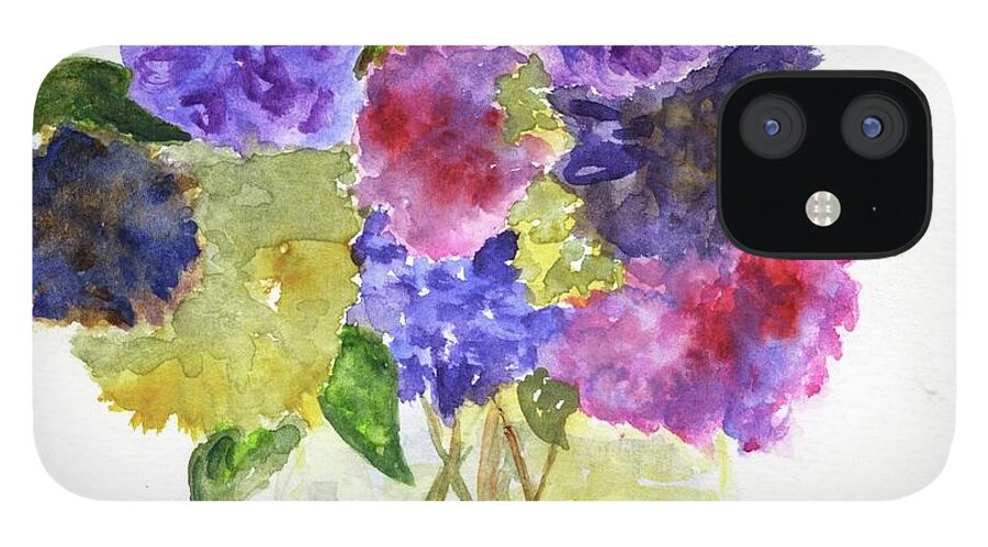 Flowers iPhone 12 Case featuring the painting Flowers for Joyce by Afinelyne
